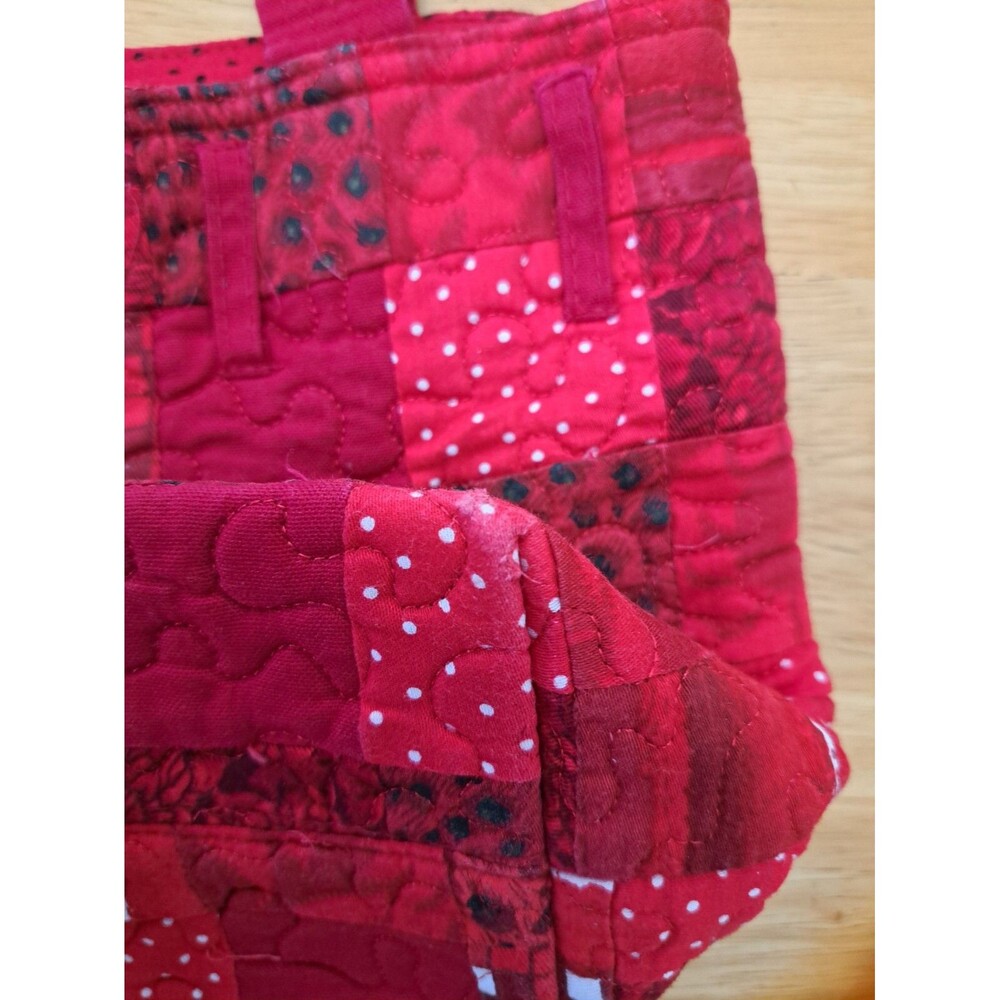 Donna Sharp Red Quilted Patchwork Purse Double Ha… - image 7